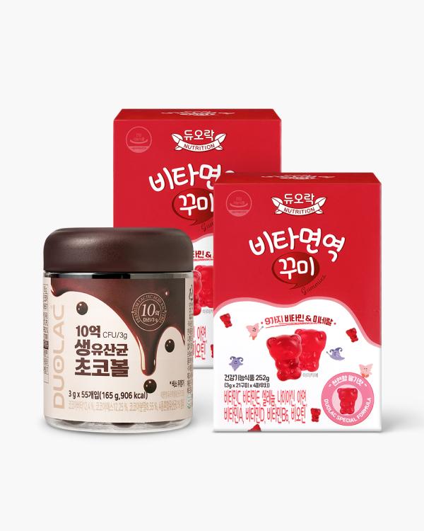 듀오락 생유산균 초코볼 10억 1개+비타면역꾸미 2개